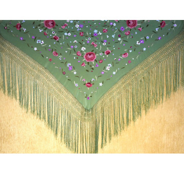 Mantón mano seda 115cm 2