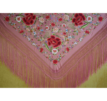 Mantón mano seda 140cm 2
