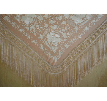 Mantón mano seda 140cm 2