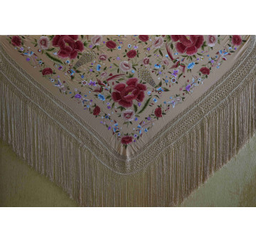 Mantón mano seda 140cm 2