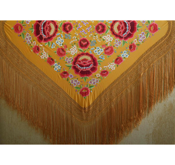 Mantón mano seda 140cm 2