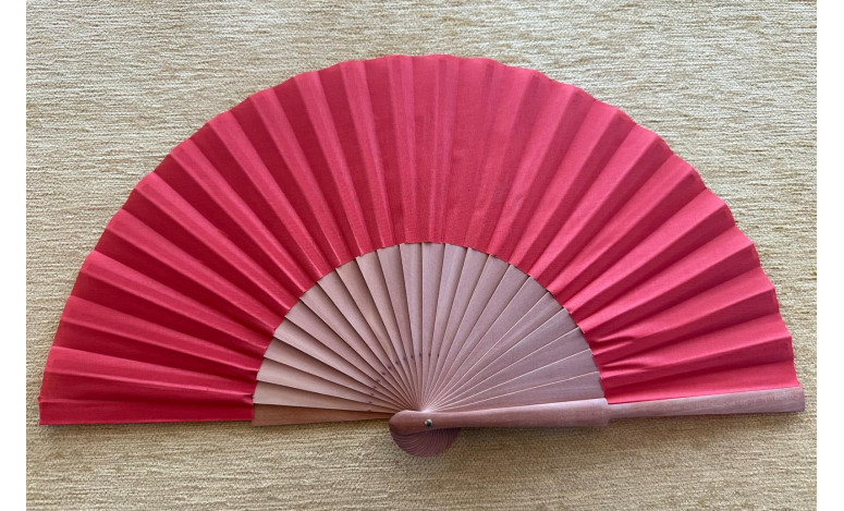 Abanico liso tela roja