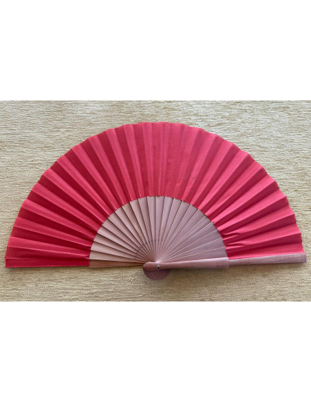 Abanico liso tela roja