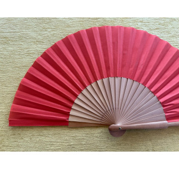 Abanico liso tela roja 2