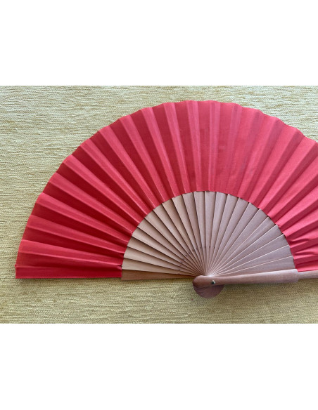 Abanico liso tela roja