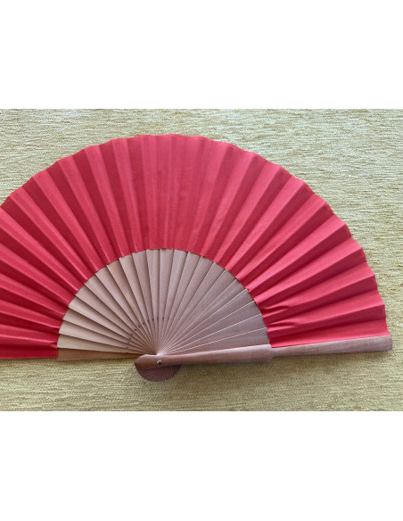 Abanico liso tela roja