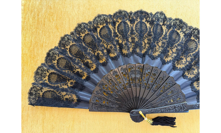 Abanico encaje negro