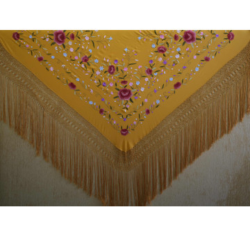 Mantón mano seda 140cm 2