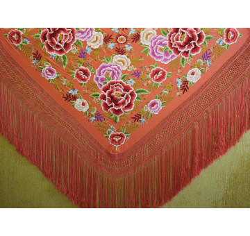Mantón mano seda 140cm 2