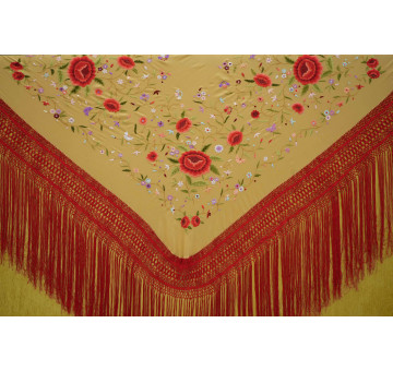 Mantón mano seda 140cm 2