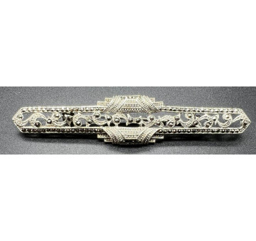 Broche plata marcasitas