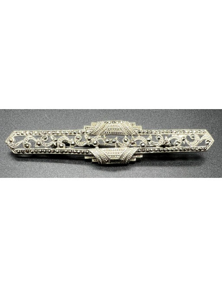 Broche plata marcasitas