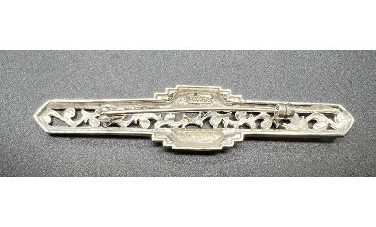 Broche plata marcasitas