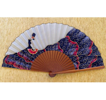 Abanico seda flamenca