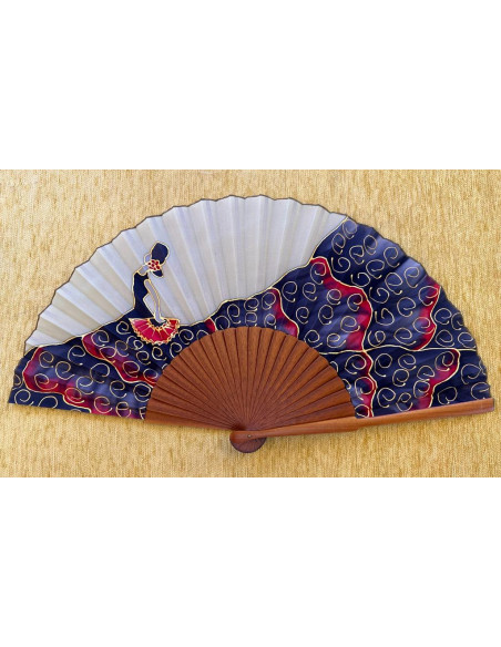 Abanico seda flamenca