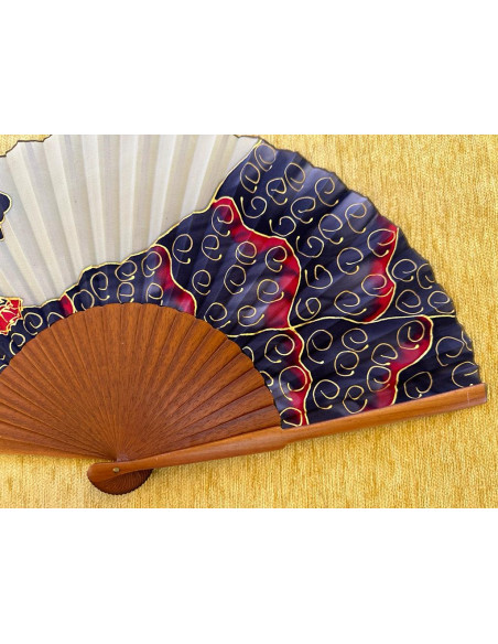 Abanico seda flamenca