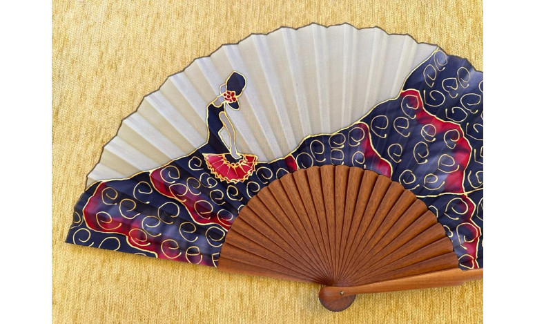 Abanico seda flamenca