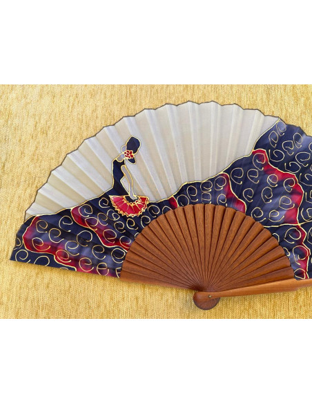 Abanico seda flamenca