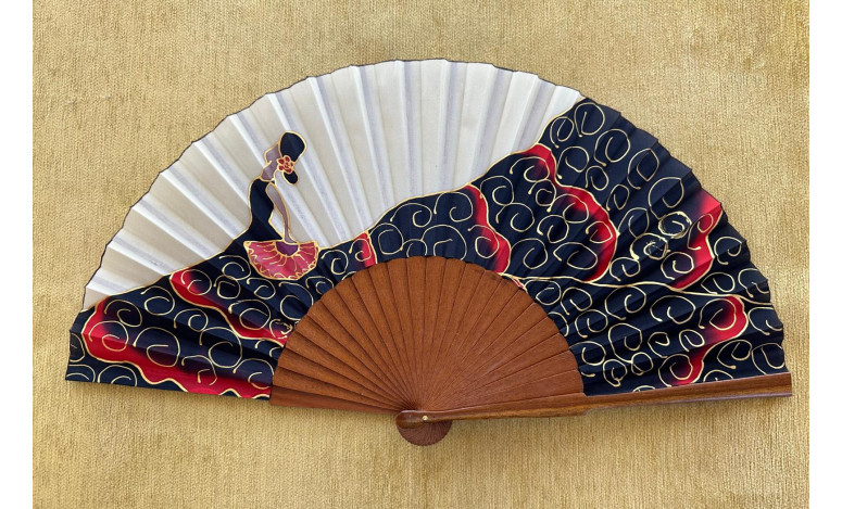 Abanico seda flamenca