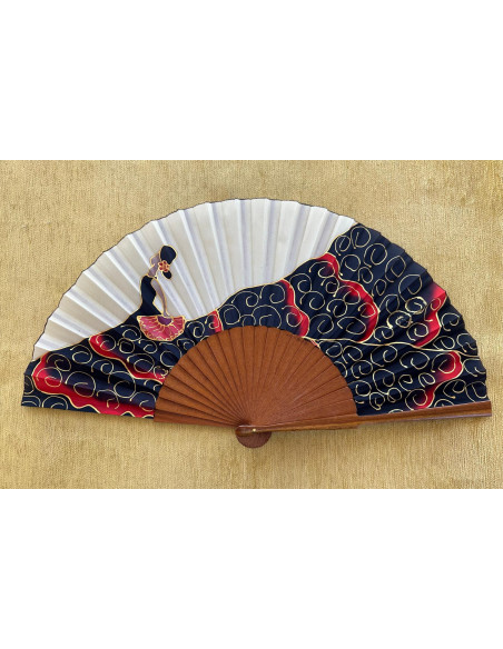 Abanico seda flamenca