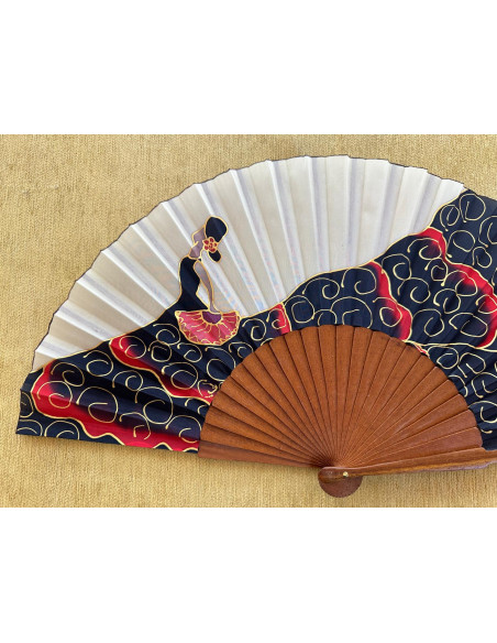 Abanico seda flamenca