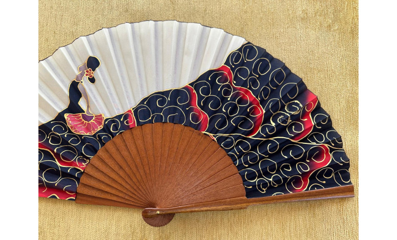 Abanico seda flamenca