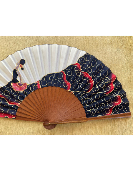 Abanico seda flamenca