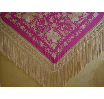 Mantón mano seda 140cm 2