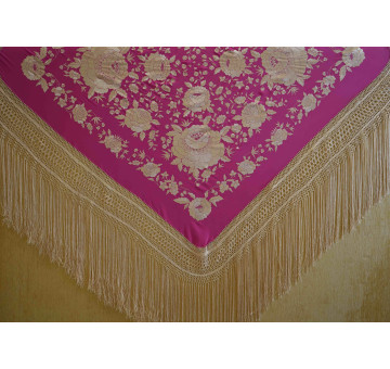 Mantón mano seda 140cm 2