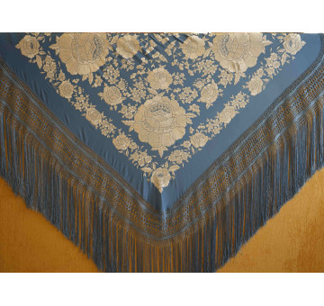 Mantón mano seda 140cm 2