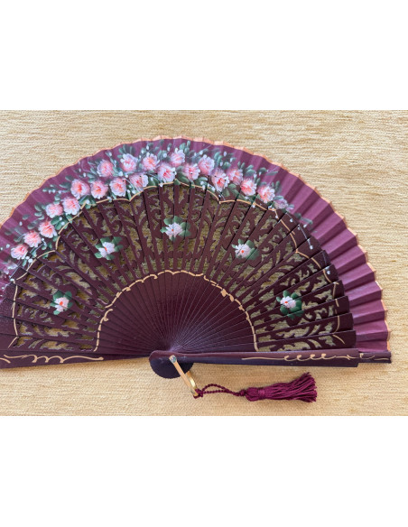 Abanico bolso flores calado