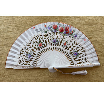 Abanico bolso flores calado 2