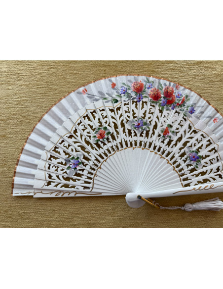 Abanico bolso flores calado
