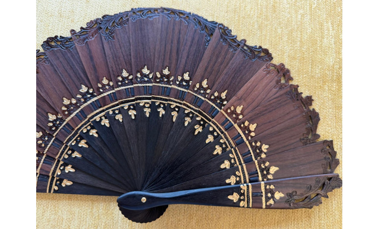 Abanico baraja palosanto y ébano