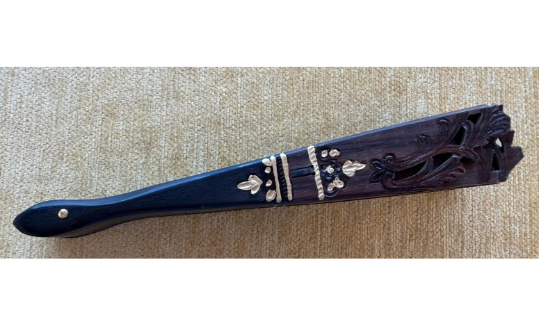 Abanico baraja palosanto y ébano