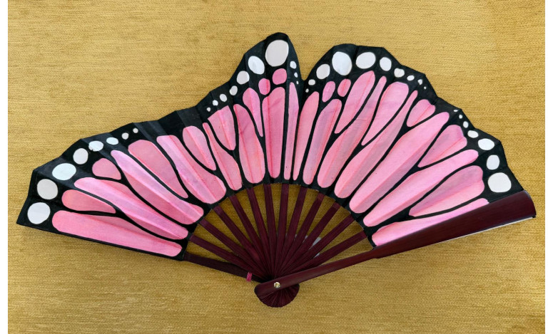 Abanico seda mariposa