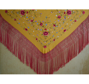Mantón mano seda 140cm 2