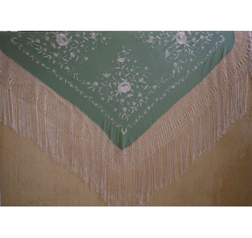 Mantón mano seda 140cm 2