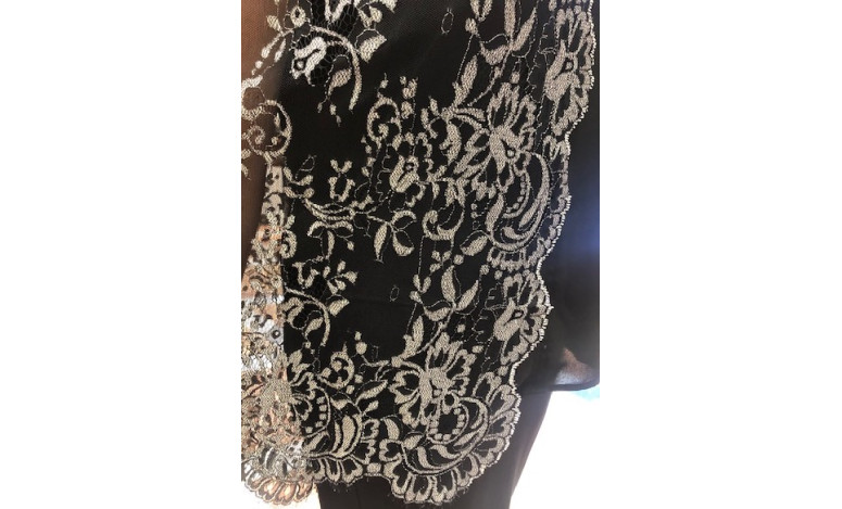 Mantilla máquina 100*220 negro-plata