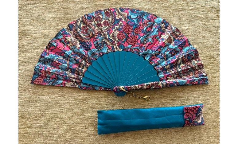Abanico batik flores