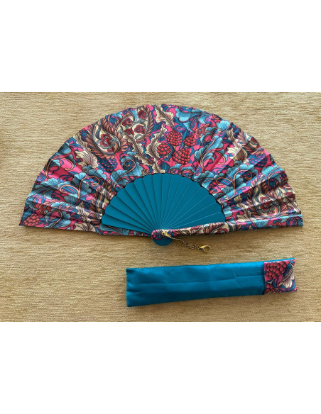 Abanico batik flores