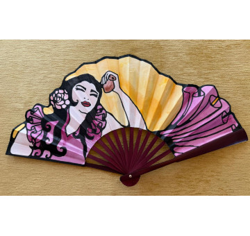 Abanico seda flamenca
