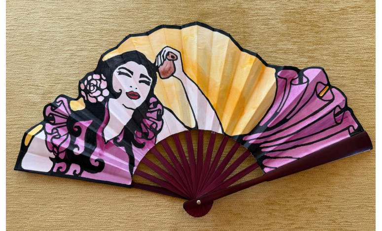 Abanico seda flamenca
