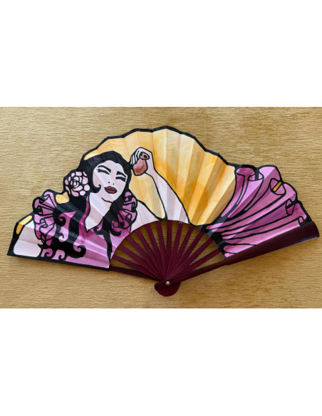 Abanico seda flamenca