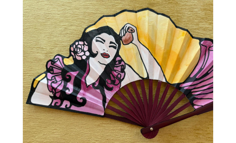 Abanico seda flamenca