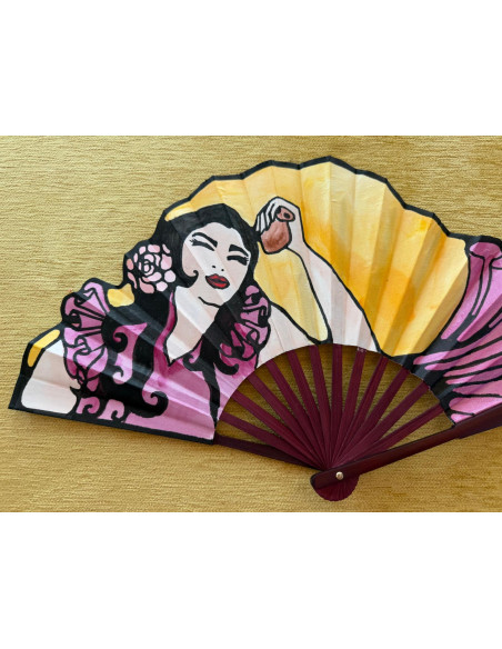 Abanico seda flamenca