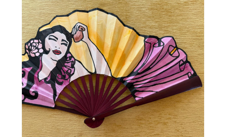 Abanico seda flamenca