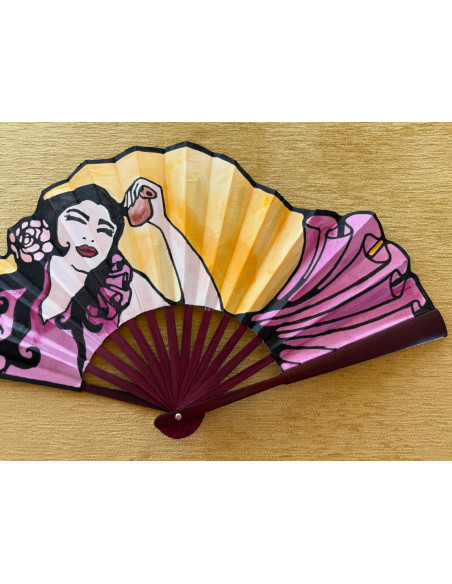 Abanico seda flamenca