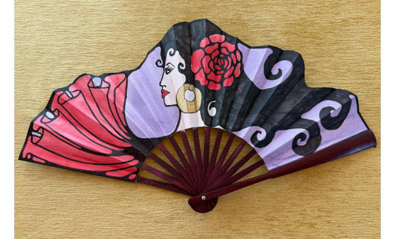 Abanico seda flamenca
