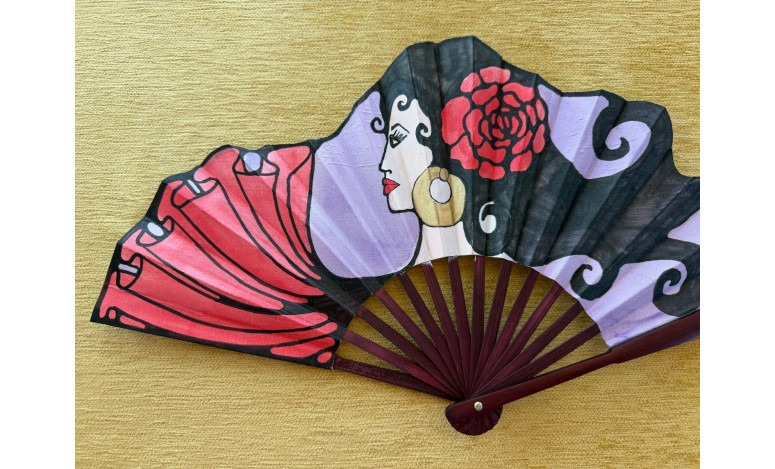Abanico seda flamenca